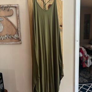 Army green long dress